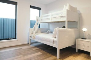4 bedrooms, iron/ironing board, travel crib, WiFi