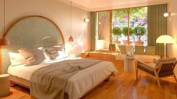 Comfort Suite, Courtyard View | 1 bedroom, down comforters, pillowtop beds, minibar