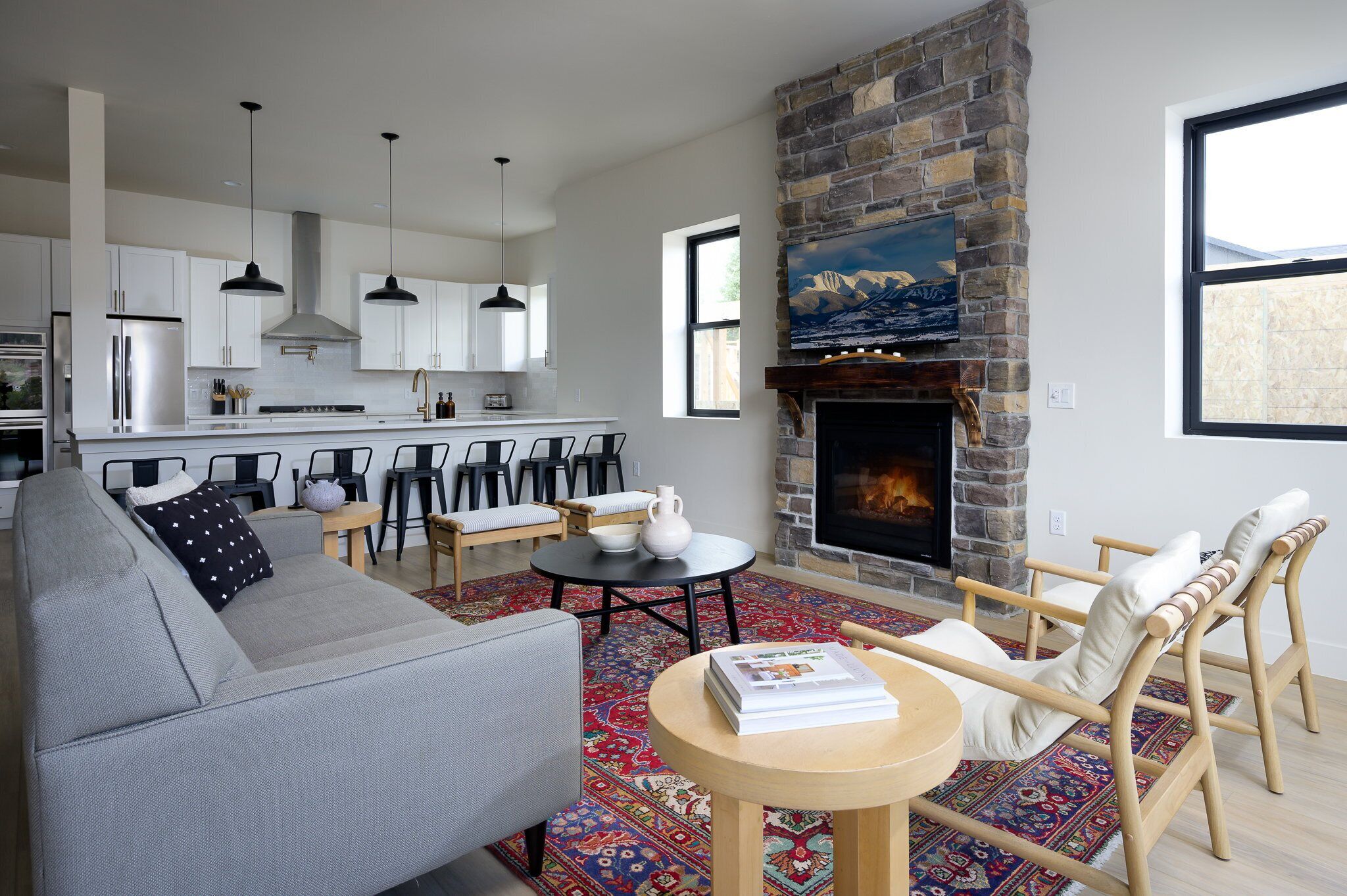 Smart TV, fireplace, video games, computer monitors