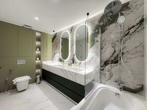 Shower, hair dryer