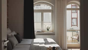 Apartamento luxo | 1 quarto, roupas de cama antialérgicas, individualmente decorados