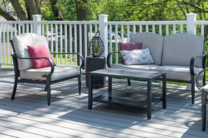 Terrace/patio - Huemann’s Haven | Spacious 3 BR Close to Downtown (Lake Geneva)