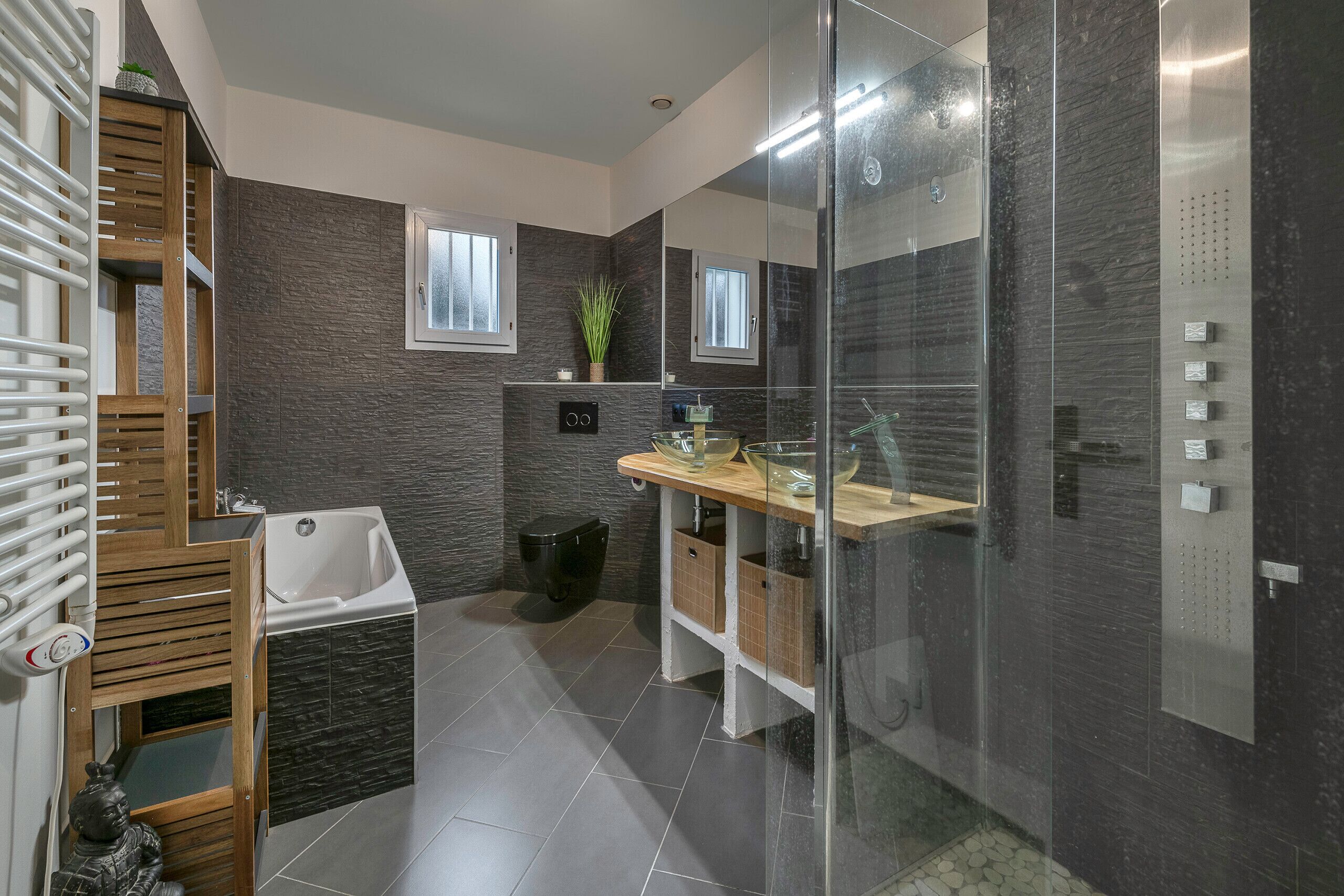 Shower, hair dryer