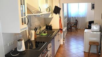 Fridge, microwave, stovetop, dishwasher