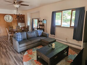 TV connectée, cheminée, chaîne hi-fi