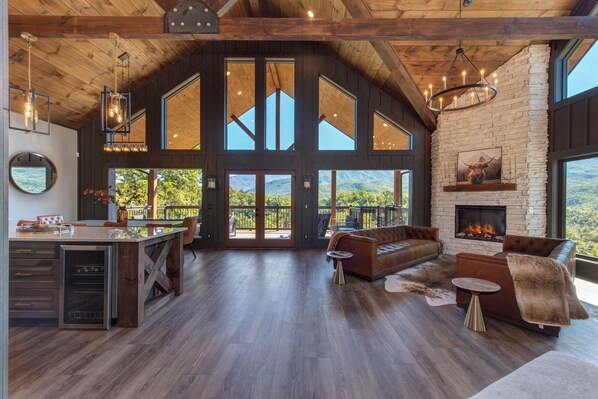 Smart TV, fireplace, video games, foosball