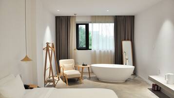 Premium bedding, memory foam beds, soundproofing, free WiFi