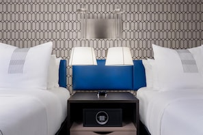 Standard Room, 2 Queen Beds, Non Smoking (Shower Only) | 1 bedroom, desk, laptop workspace, iron/ironing board
