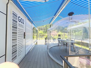 Family Twin Room, Mountain View | Terrace/patio - Galaxy x Hotel type Caravan Glamping&Pension (Pyeongchang)