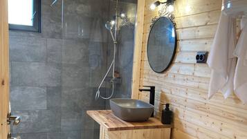 Hair dryer, soap, toilet paper