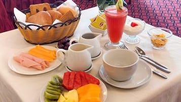 Opções para refeição no quarto