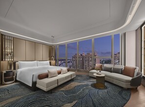 Presidential Suite, Multiple Beds | Living area | 50-inch TV with cable channels