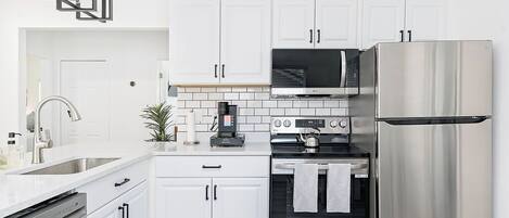 Microwave, oven, stovetop, dishwasher