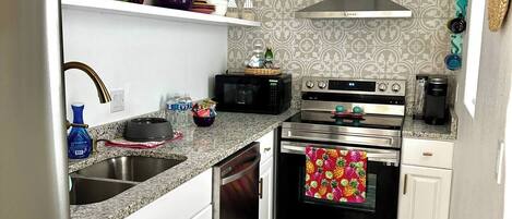Microwave, oven, stovetop, dishwasher