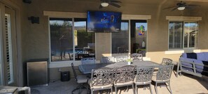 Outdoor dining - 6BR, heated pool/spa, large grass yard, BBQ Island, & games galore near Westgate (Glendale)