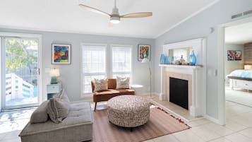 TV, fireplace, offices