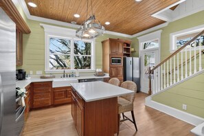 Fridge, microwave, stovetop, dishwasher - 7BR Family Retreat | Multiple Porches + Private Spaces For Everyone (Tybee Island)