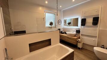 Haartrockner, HandtĂŒcher, Seife, Shampoo