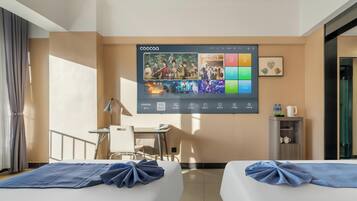 Comfort kamer, 1 twee- of 2 eenpersoonsbedden, uitzicht op park | Uitzicht vanuit de kamer