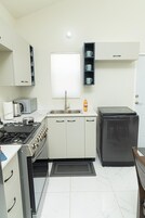 Family House, Garden View | Private kitchen | Full-size fridge, microwave, oven, stovetop