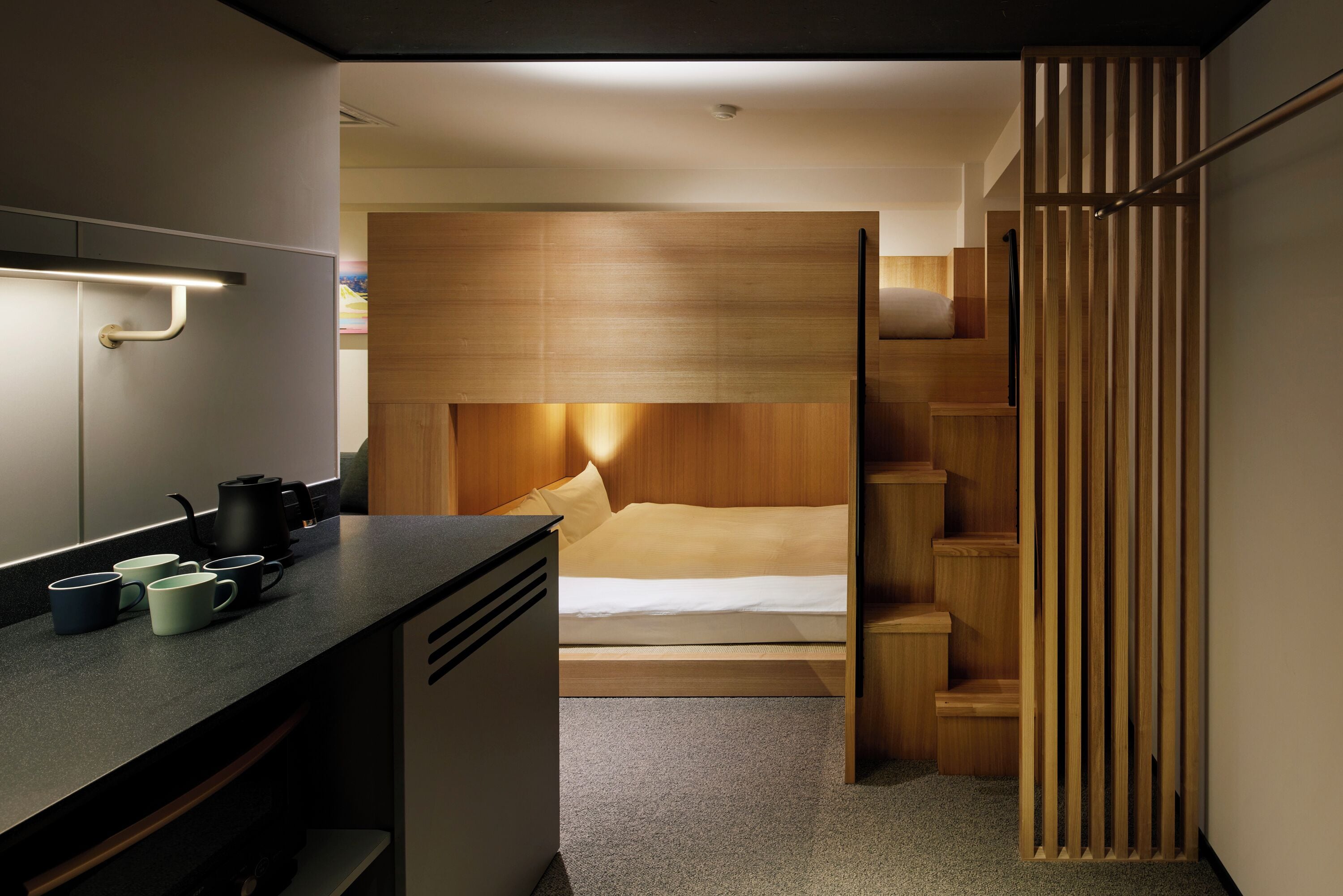 Standard-Vierbettzimmer (Standard 3beds A) | Eigene Küche | Kühlschrank, Mikrowelle, Herdplatte, Kochgeschirr/Geschirr/Besteck