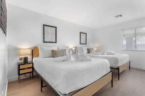 3 bedrooms, iron/ironing board, travel cot, WiFi