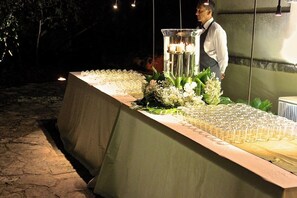 Outdoor banquet area