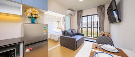 Estudio, vista a la ciudad | 1 habitación, wifi gratis y ropa de cama