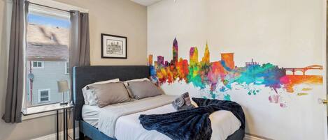 1 غرفة نوم ومكواة/لوح كي وواي فاي وملاءات أسرّة