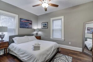 2 bedrooms, iron/ironing board, WiFi, bed sheets