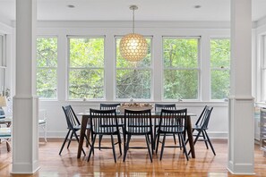 Dining - 3 bedroom home by golf course with maritime forest views; 2 carts for exploring; access to BHI Club (Bald Head Island)