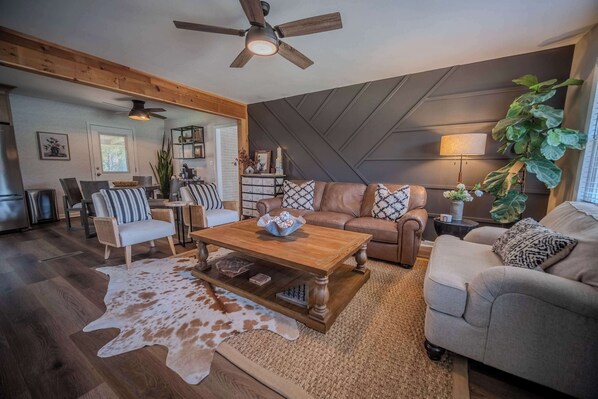 Televisión, chimenea, videojuegos y reproductor de DVD 