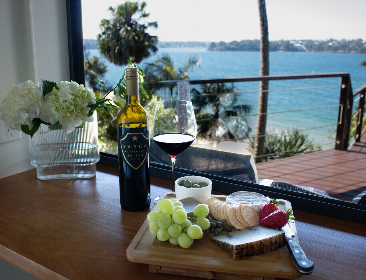 Ocean views from the breakfast bar