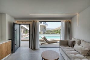 Comfort Suite, Pool View | In-room safe, free WiFi, bed sheets - Anima Deluxe Suites (Nafplio)