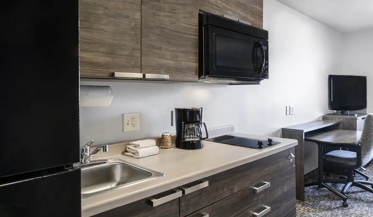 Brew coffee and cook light bites with convenient in-room setup.