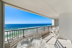 Outdoor dining - 30-Foot Oceanfront Balcony |Oceanfront Pool|Heart of Destin (Destin)