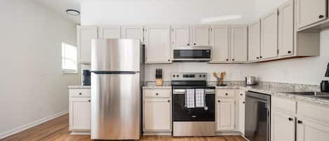 Microwave, oven, stovetop, dishwasher