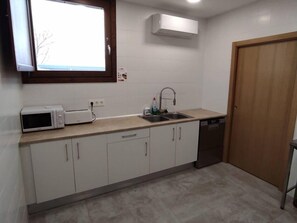 Microwave, oven, dishwasher, high chair
