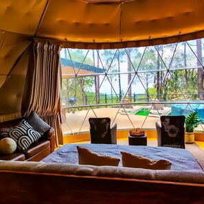 Deluxe Cabin, Mountain View | Bed sheets - Las Morenas - Tres Lunas Domo (Mazamitla)