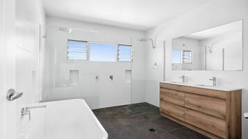 Hair dryer, towels