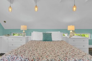 1 bedroom, desk, iron/ironing board, travel crib