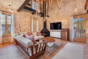 TV, fireplace, table tennis