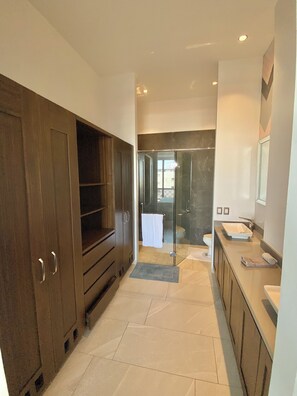 Secador de pelo, toallas, jabón, shampoo