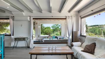 TV, caminetto, tavolo da ping pong