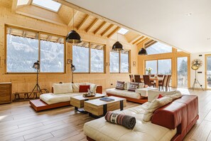 TV connectée, cheminée, chaîne hi-fi