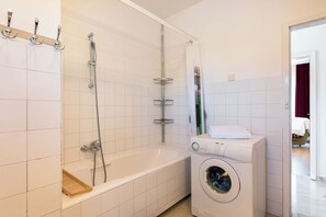 Family Apartment, Multiple Bedrooms (Spacious 2 Bedroom Apartment With) | Bathroom | Combined shower/tub, hair dryer, towels, soap - Spacious 2 Bedroom Apartment With Balcony (Sibenik)
