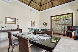 Villa, 2 Bedrooms, Private Pool | Living area | Flat-screen TV