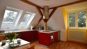 Fridge, microwave, stovetop, dishwasher