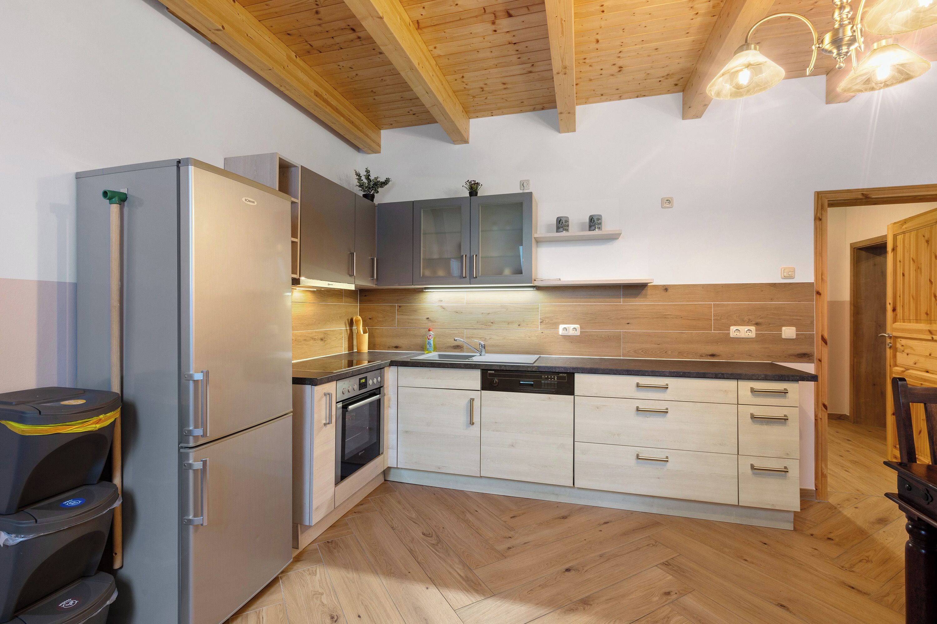 Kühlschrank, Mikrowelle, Ofen, Herdplatte