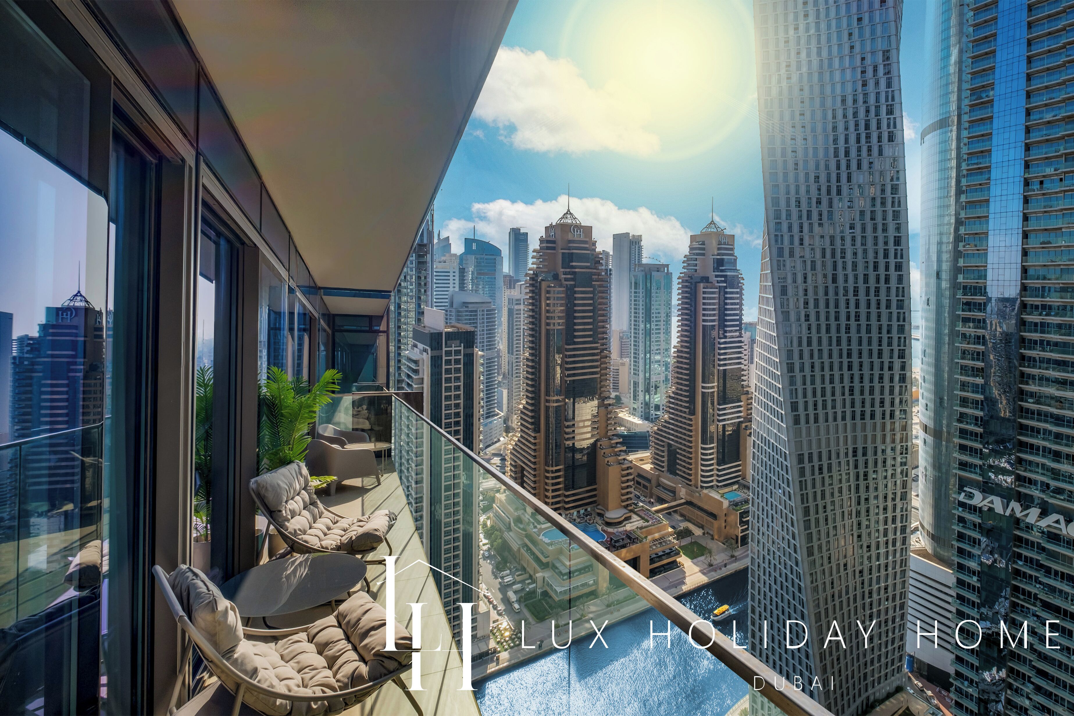 Leilighet, balkong, utsikt mot marina | Balkong